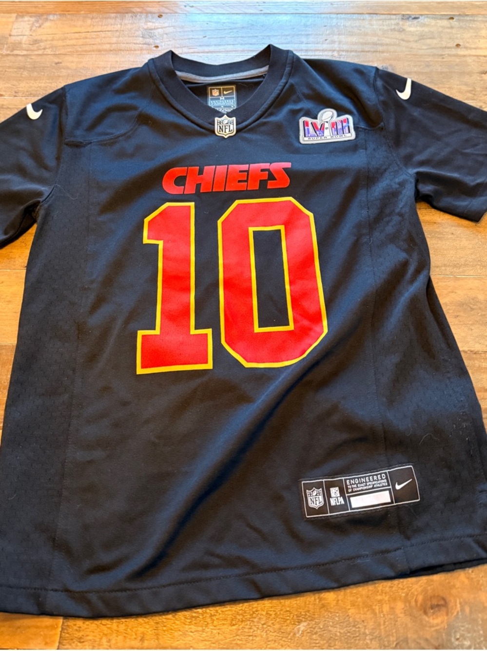 Nike Black Chiefs #10 Football Jersey with Red & Yellow Accents